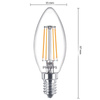 4x Żarówka LED E14 Świeczka B35 4.3W = 40W 470lm 2700K Ciepła 300° FILAMENT Essential Philips