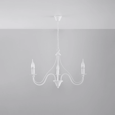 Lampa Sufitowa Wisząca Żyrandol 3x E14 Żyrandol Nieregularna Biała Nowoczesna Minerwa Sollux
