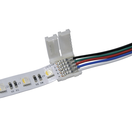 Złączka do Taśm Pasków LED RGBW Elastyczna Jednostronna 5pin 12mm Biała Sanico Goldlux