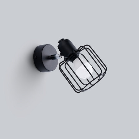 Lampa Ścienna Kinkiet E14 Geometryczna Geometryczna Czarna Nowoczesna Beluci Sollux