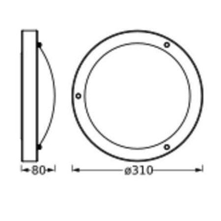 Plafon Lampa Łazienkowa Sufitowa Natynkowa E27 Czarny IP44 31cm Bathroom Ceiling Luminaire Ledvance