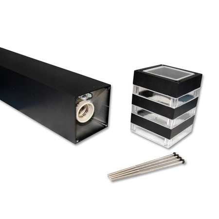 Lampa Ogrodowa Zewnętrzna E27 CZARNA SŁUPEK Kwadratowy 50cm