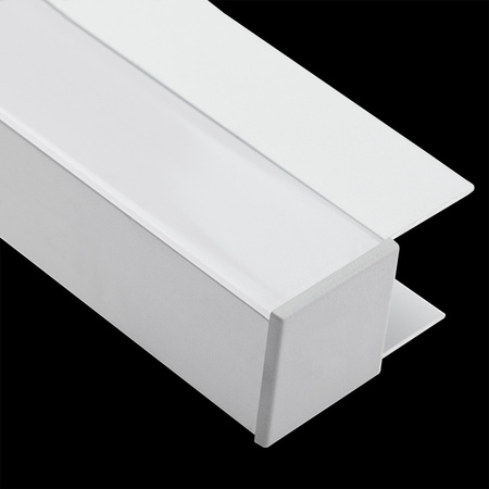 Profil Meblowy Aluminiowy Anodowany do taśm LED KM48 Srebrny Regałowy Nawierzchniowy 2m + Przesłona mleczna + Zaślepki