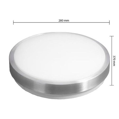 Plafon LED Lampa Sufitowa 2x E27 z Czujnikiem mikrofalowym SOLEN okrągly srebrny