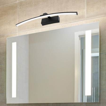 Lampa nad Lustro LED Kinkiet ścienny Łazienkowa IP44 12W Czarny 50cm TERRA