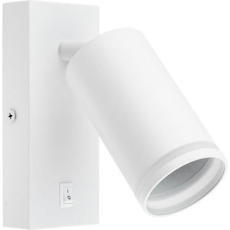 Lampa ścienna Kinkiet GU10 RING z włącznikiem biały