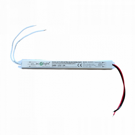Zasilacz Modułowy do Taśm LED Stałonapięciowy Ultra SLIM 2A 24W Ecolight