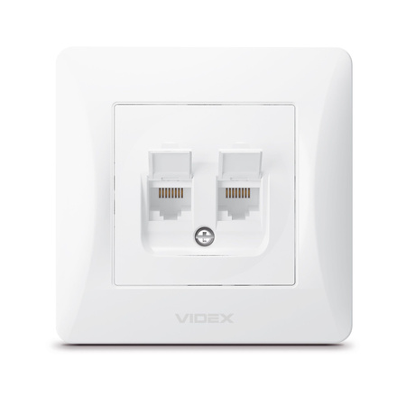 Gniazdo Podwójne Komputerowe RJ45 Natynkowe Białe BINERA VIDEX