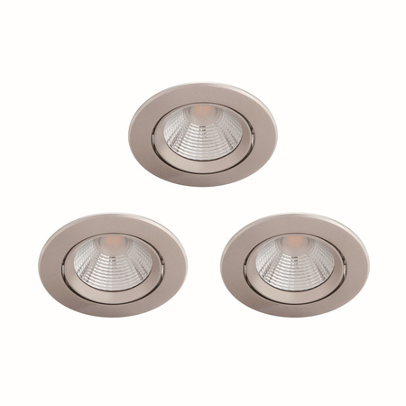 3x Oprawa Podtynkowa Wpuszczana LED 5.5W 350lm 2700K Nikiel Sparkle Philips