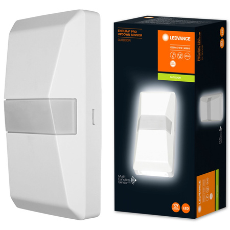 Naświetlacz LED Reflektor Zewnętrzny Lampa 10W 1000lm 4000K IP55 Biały Z Czujnikiem Ruchu i Zmierzchu Endura Ledvance
