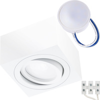 Oprawa Natynkowa HALOGENOWA Tuba Spot Ruchoma Kwadratowa Biała 50mm + Wkład LED 7W 6500K AMAT-S LUMILED