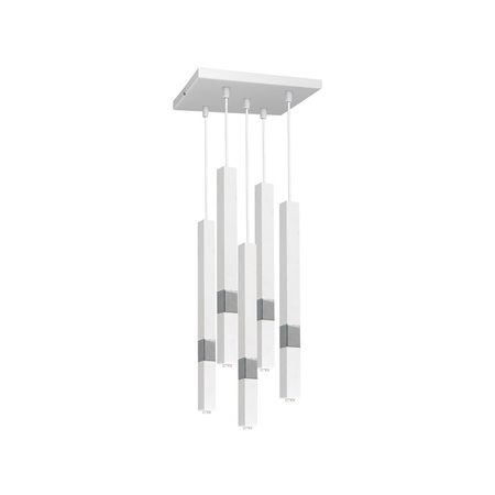 Lampa wisząca CASTRO 5xG9 Minimalistyczna Biała Chrom MLP6561 Milagro Metal