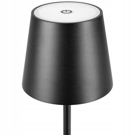 Lampka Biurkowa Stołowa LED 3W 200lm 4000K Neutralna Akumulatorowa Szkolna Nocna Ściemnialna Włącznik On/Off Czarna Solio Masterled