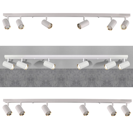 Oprawa Ścienno-Sufitowa Reflektor Punktowy 6x GU10 Biała Złota NICEA Sanico Goldlux