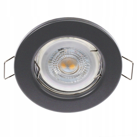 6x Oprawa HALOGENOWA Podtynkowa Stała Okrągła ARDALI Grafit Blacha MR16 GU10 LUMILED