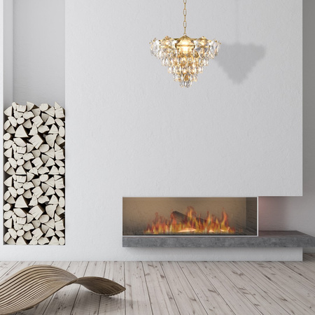 Lampa Sufitowa Żyrandol SELnianaA Złota 6xE14 Milagro