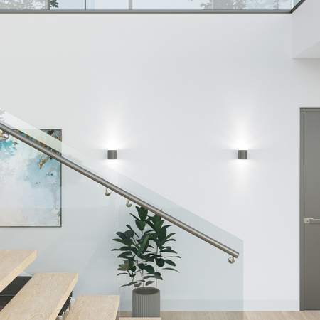 Lampa Ścienna Kinkiet Góra Dół G9 Cylindryczna Antracyt Nowoczesna Orbis Sollux