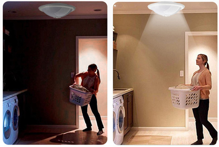 Plafon LED Lampa Sufitowa DALLAS 2x E27 Czujnik Ruchu i Zmierzchu