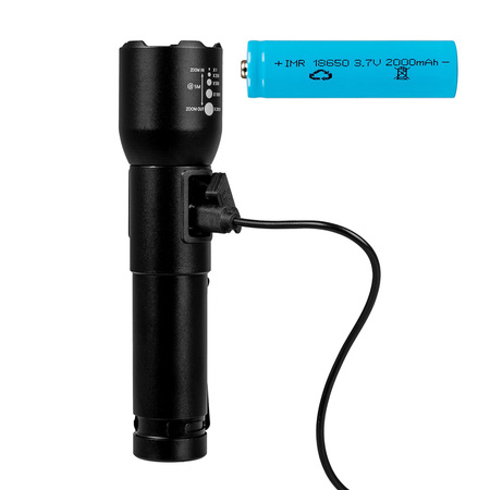 Latarka akumulatorowa LED Klasyczna 20W 800lm Lampka Ręczna Mocna ZOOM VA0180 VAYOX