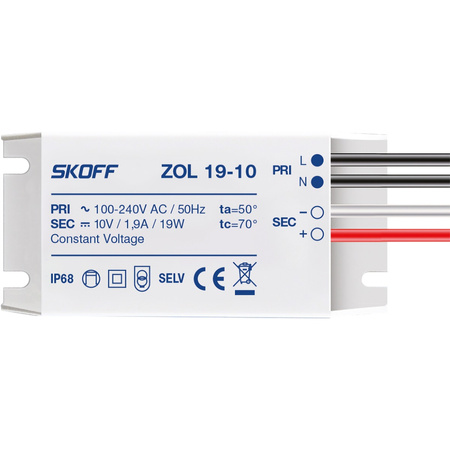 Zasilacz LED HERMETYCZNY 10V 19W 1,9A IP68 do Opraw Schodowych SKOFF