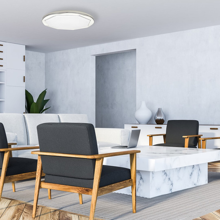 Plafon natynkowy OPTIMA 52W LED Geometryczna Forma ML6400 Milagro Tworzywo Sztuczne + Metal