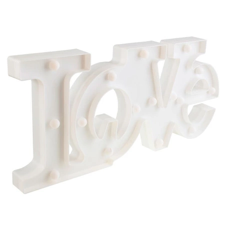 Lampka nocna na baterie Dekoracyjna Napis LOVE Biały 16x LED MILAGRO EKD3935