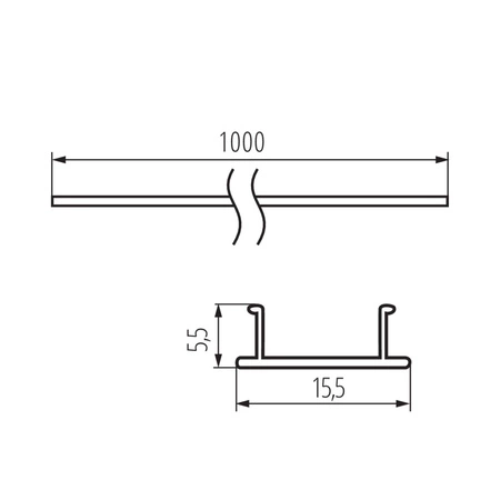 Klosz do Profili Modułów Liniowych Aluminiowych 1m Biały SHADE Kanlux