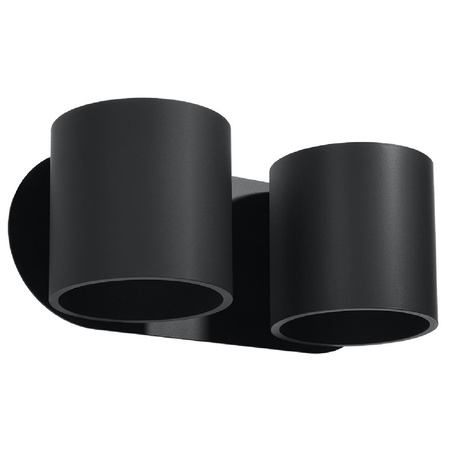 Lampa Ścienna Kinkiet 2x G9 Cylindryczna Czarna Nowoczesna Orbis Sollux