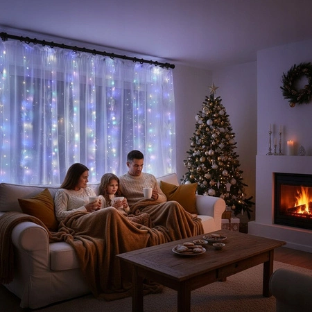 Kurtyna LED USB 5V 300xLED na pilota RGB LVT