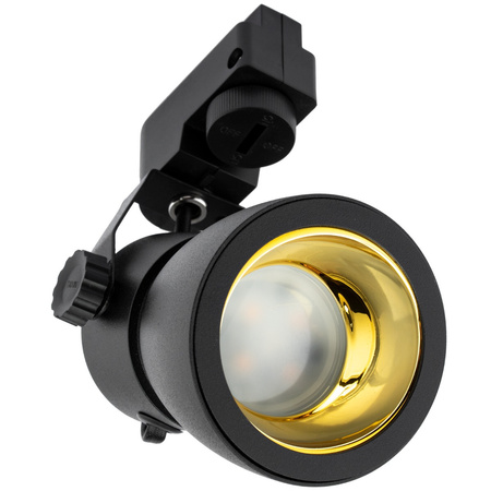 Reflektor Szynowy GU10 GOLDI Czarno-złoty do Szynoprzewodów Jednofazowych