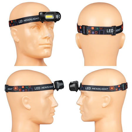 Latarka Czołowa LED Akumulatorowa XPE + COB VA0115 Vayox