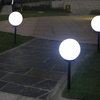 Lampa Solarna Ogrodowa LED Wbijana Biała Kula 25cm