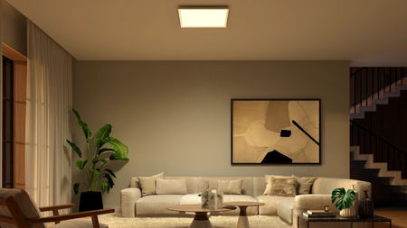 Panel LED Lampa Sufitowa Natynkowa 60x60 cm 60W 4150lm IP20 White and Color Ambiance RGB + TW Biała Inteligentna SMART Zigbee Bluetooth Surimu Philips HUE