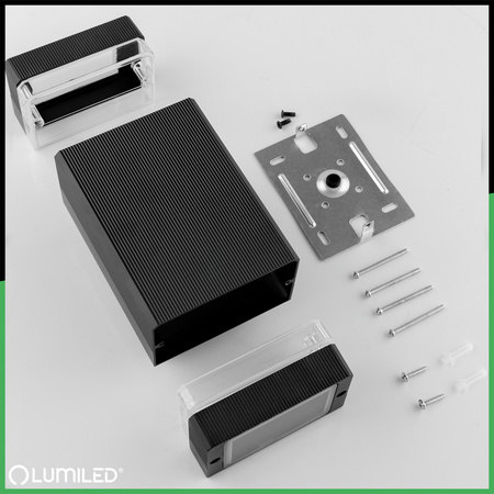 Lampa Ogrodowa Kinkiet Elewacyjny góra dół GU10 Czarny HEDERA LUMILED