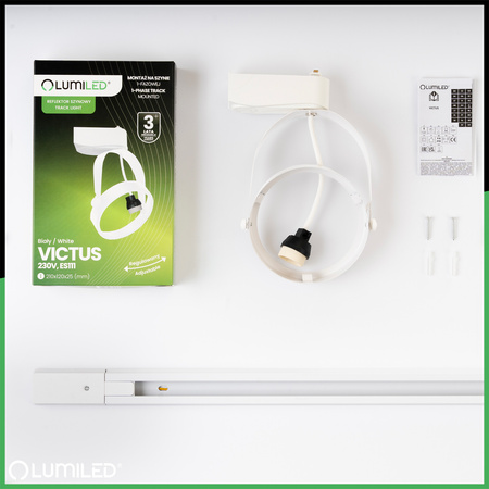 Zestaw Szyna Oświetleniowa Szynoprzewód 2m + 4x Reflektor Szynowy GU10 AR111 VICTUS BIAŁY