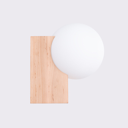 Lampa Ścienna Kinkiet G9 Naturalne Drewno BULBO Peach Puff SL.1682 Sollux