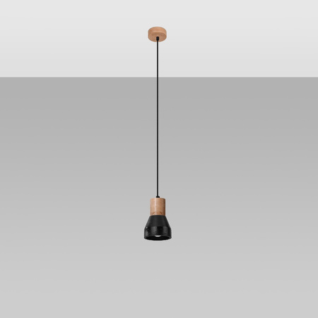 Lampa Sufitowa Oprawa Natynkowa SPOT TUBA E27 Wisząca Zwis Okrągła Czarna Brązowa Nowoczesna Qubic Sollux