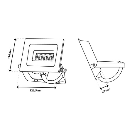Naświetlacz LED ZUNA2 20W 1800lm 6500K IP65 Czarny LUMILED