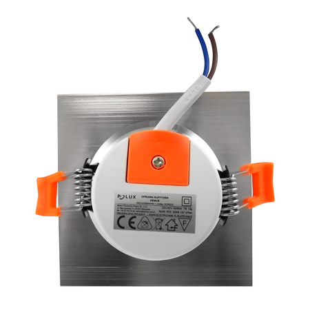 Oprawa podtynkowa kwadratowa VENUS LED srebrna 7W 570lm ciepła 3000K GOLDLUX (Polux)