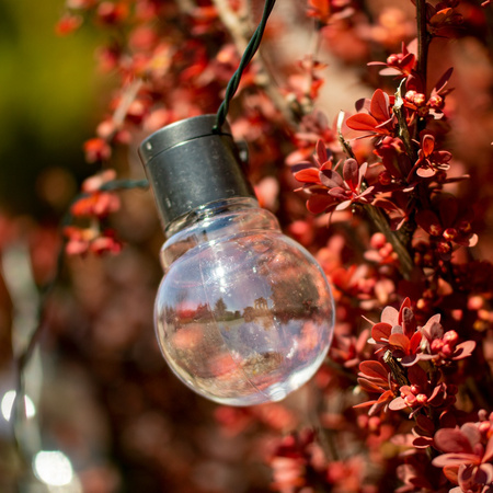 GIRLANDA SOLARNA ogrodowa OZDOBNA Łańcuch 3,8m 10 kuleczek 3000K ciepła