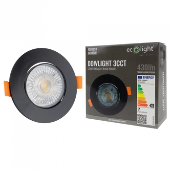 Oprawa Podtynkowa Wpuszczana LED 3W / 5W / 7W CCT Czarna Okrągła DOWNLIGHT Ecolight