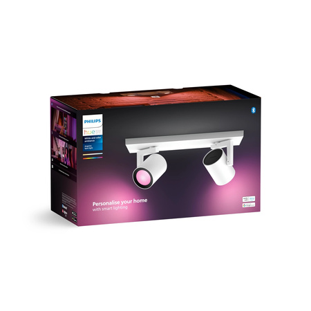 Lampa Sufitowa LED Reflektor 8.2W 800lm IP20 White and Color Ambiance RGB + TW Biała Inteligentna SMART Zigbee Bluetooth Argenta Philips HUE