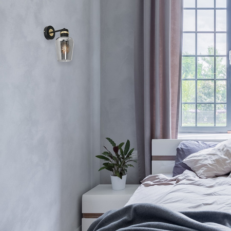 Lampa Ścienna Kinkiet RICHMOND Czarna Złota 1xE27 Milagro