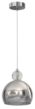 Lampa wisząca TOLEDO 1xE27 Kula Chrom Kryształ Glamour MLP4244 Milagro Metal + Kryształ