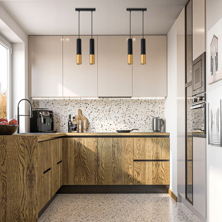 Lampa Wisząca Sufitowa KEON 2xGU10 Regulowana Czarno-Złota MASTERLED