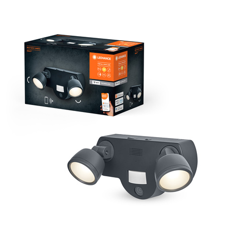 Lampa Ogrodowa Kinkiet Elewacyjny LED 16W 3000K Ciepła IP44 SMART+ z Kamerą WiFi z Czujnikiem Ruchu i Zmierzchu Ściemnialna Multispot LEDVANCE