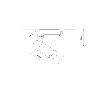 Reflektor Szynowy Lampa do Szynoprzewodów 1-fazowy LED 10W 880lm 3000K Ciepła Czarny Nowoczesna PROFILE TINOS 10382 Nowodvorski