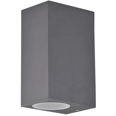 Kinkiet ogrodowy zewnętrzny góra dół na LED 2x GU10 BOSTON GOLDLUX (Polux) ALUMINIUM SZARY