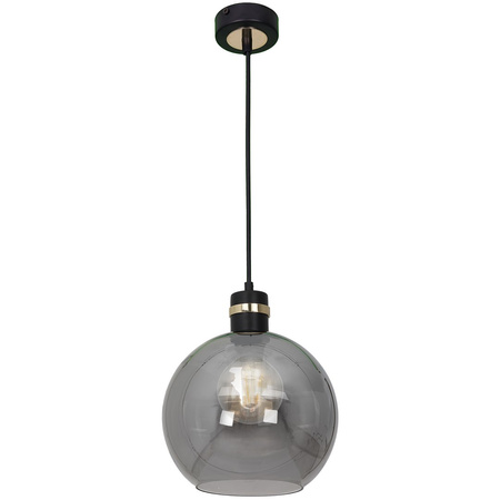 Lampa wisząca OMEGA 1xE27 Przydymione Szkło Kula MLP65300 Milagro Metal + Szkło