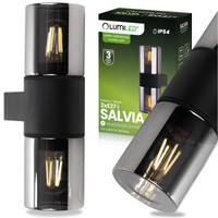 Lampa Ogrodowa Ścienna Zewnętrzna Kinkiet Elewacyjny 2x E27 SALVIA LUMILED